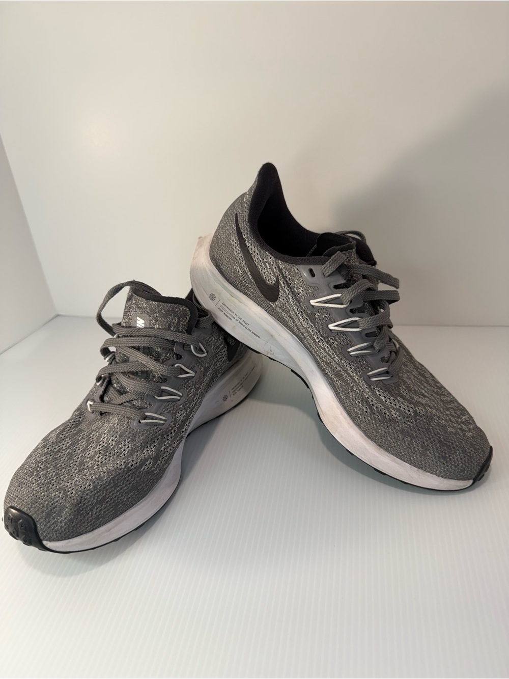 Nike Gray and Black Knit Running Shoes
